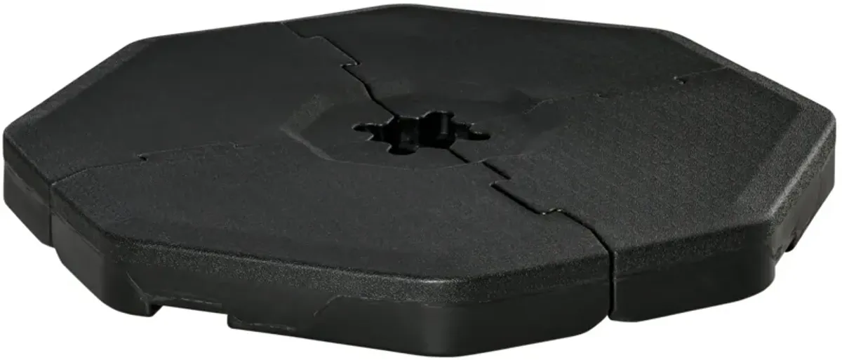 Black Umbrella Weight: 4-PC Hexagon Stand with 229 lb Capacity