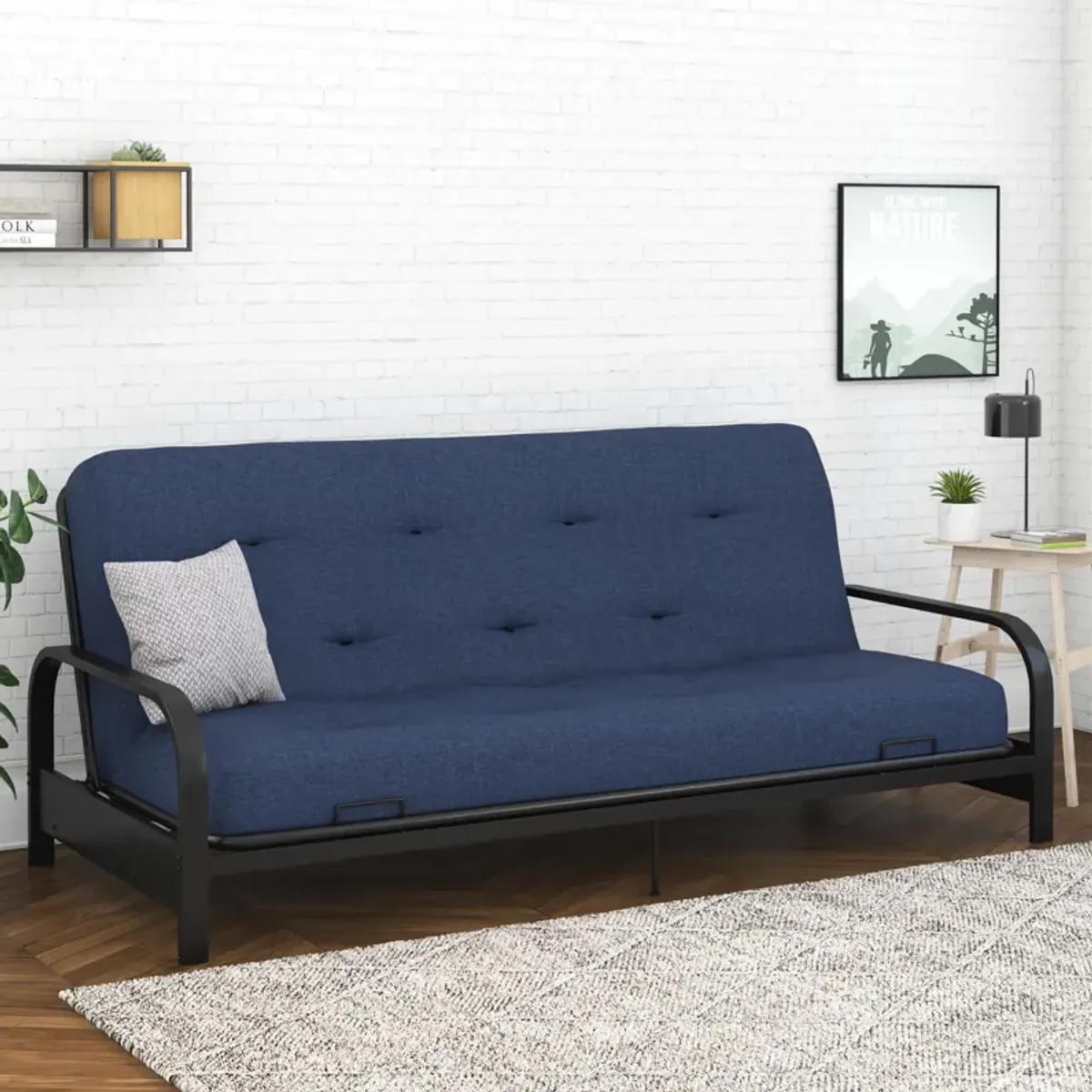 Atwater Living Bria 8" Independently Encased Coil Futon Mattress, Polyester Linen, Full