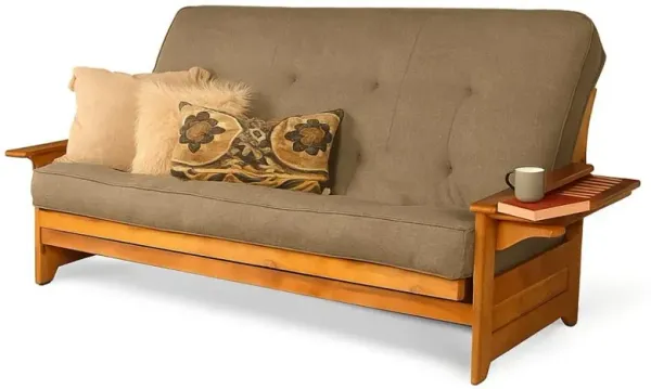 Phoenix Frame Queen-Butternut Finish-Linen Stone Mattress