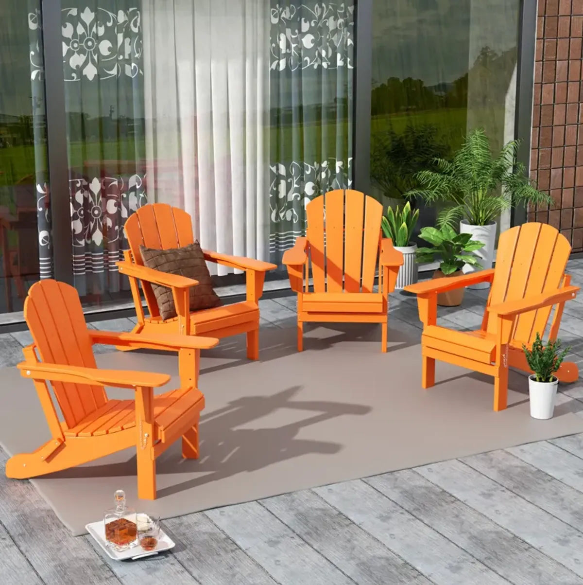 WestinTrends Outdoor Patio Folding Adirondack Chair (Set of 4)