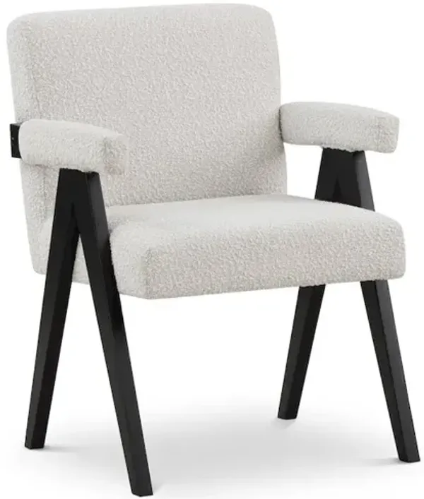 Meridian Furniture Woodloch Cream Boucle Fabric Accent Chair
