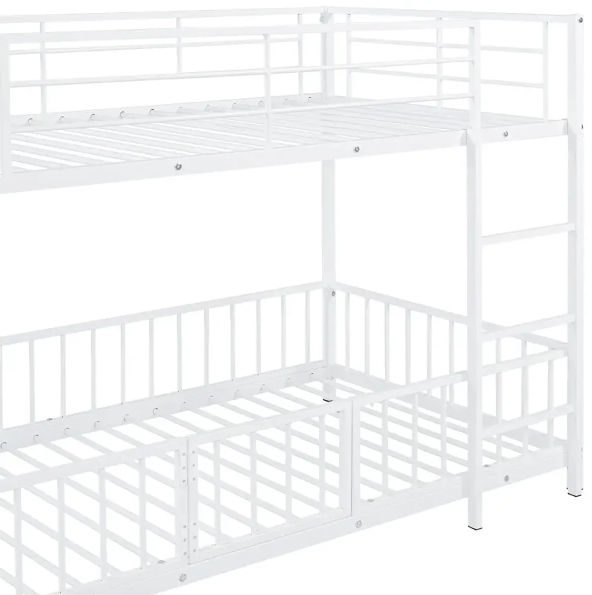 Merax Metal Bunk Bed with Slide and Guardrails