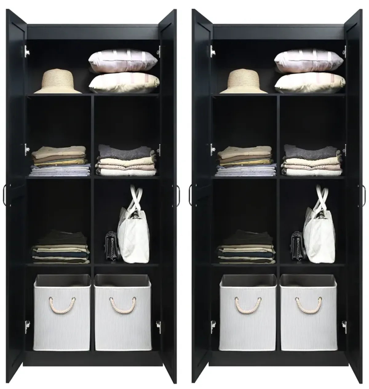 Hopkins Black Storage Closet (Set of 2)