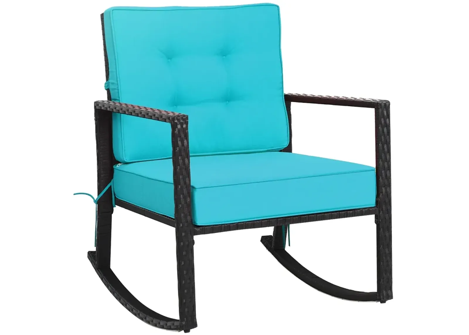 Patio Rattan Rocker Outdoor Glider Rocking Chair Cushion Lawn