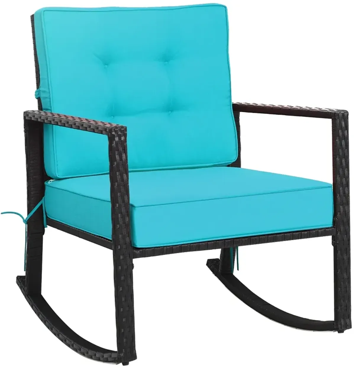 Patio Rattan Rocker Outdoor Glider Rocking Chair Cushion Lawn