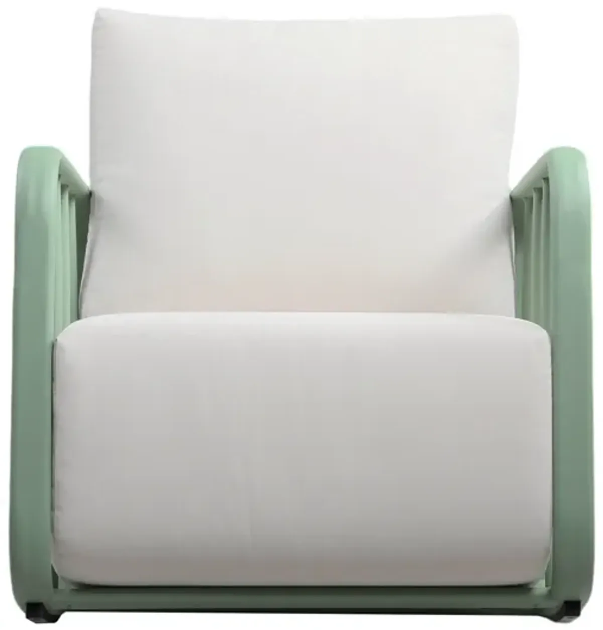 Violette Mint Green and Cream Outdoor Rocking Chair