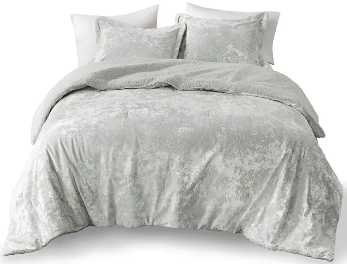 Gracie Mills Graciela Luxe Crushed Velvet Reversible Comforter Set