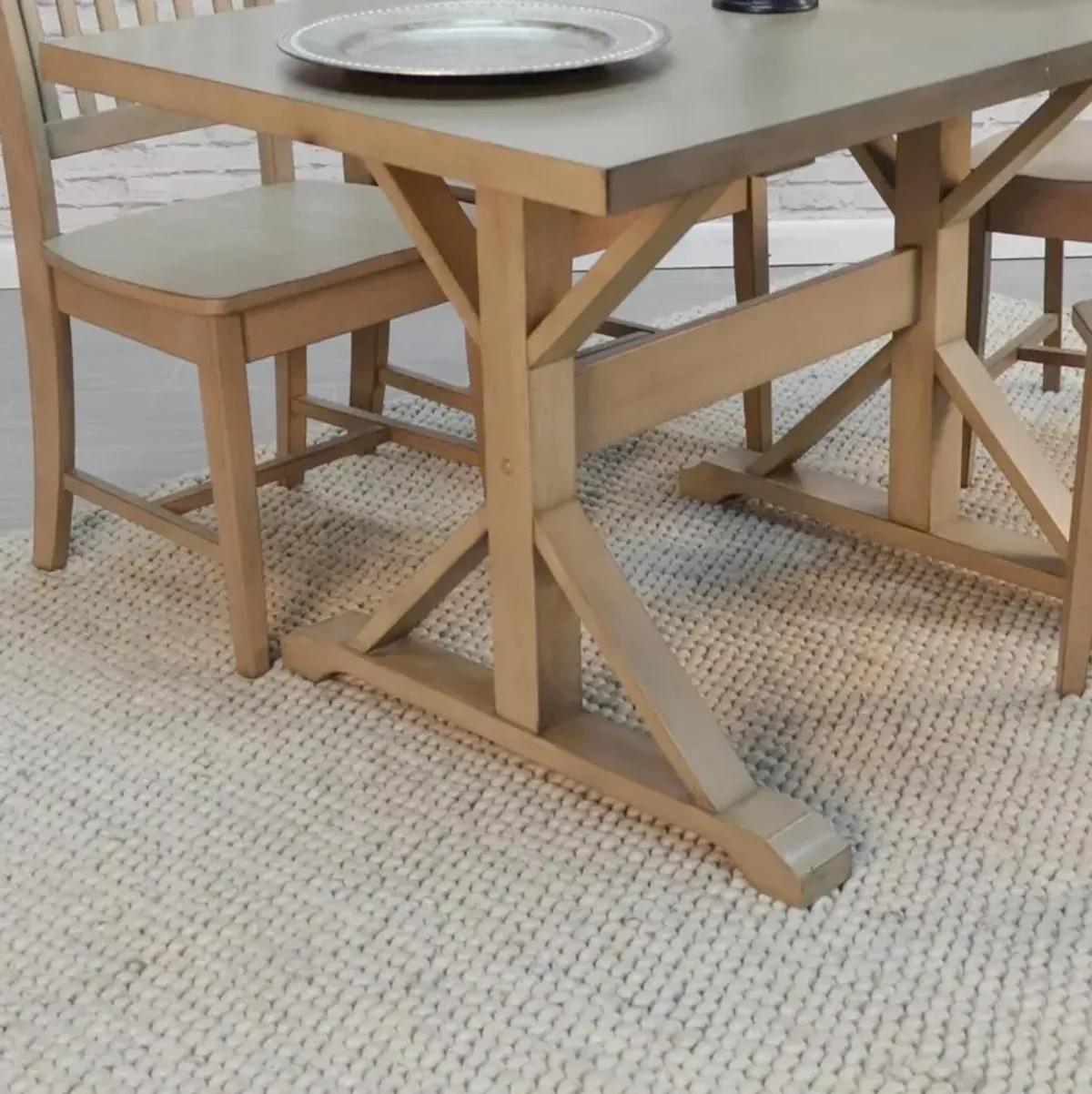 Carolina Living Florence Trestle Table - Weathered Gray