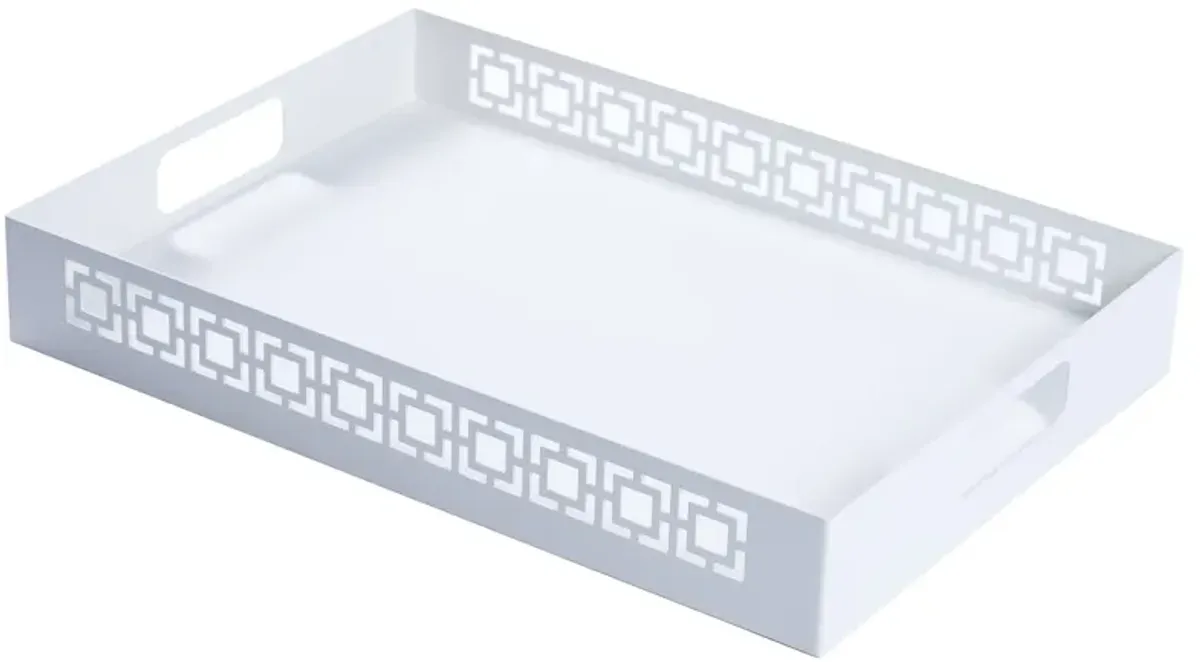 Breeze Block Metal Serving Tray Rectangular-White