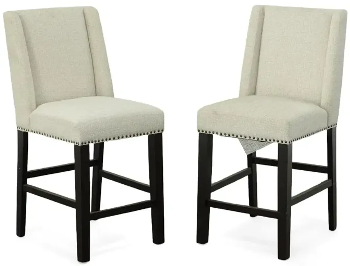 Carolina Living Laurant Upholstered 24 Counter Stool - Set of 2 - Espresso - Fawn Upholstery