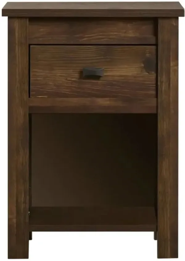 Hivvago Farmhouse 1-Drawer Bedroom Nightstand with Open Shelf