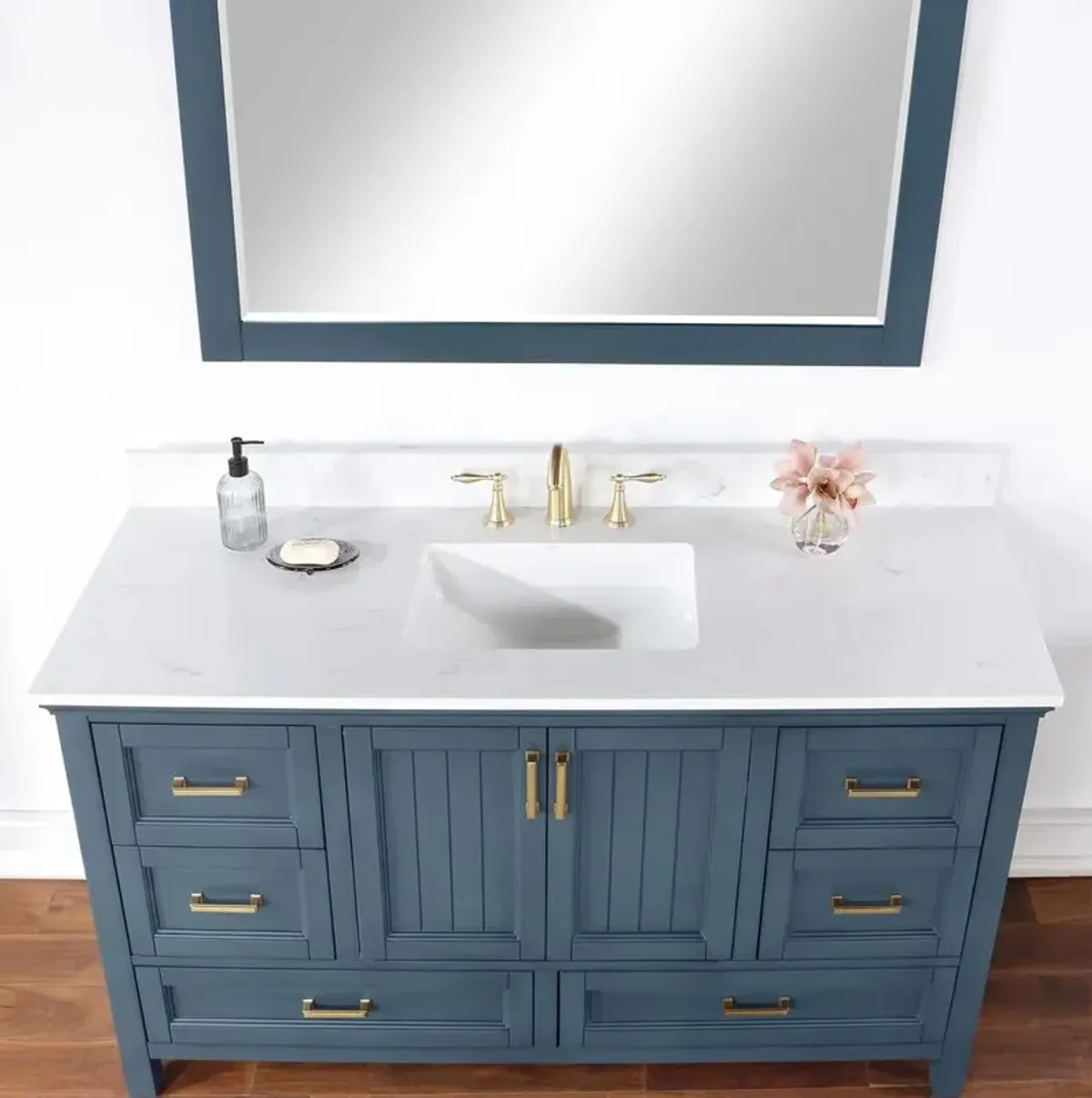 Altair 60 Single Bathroom Vanity Set in Classic Blue with Mirror