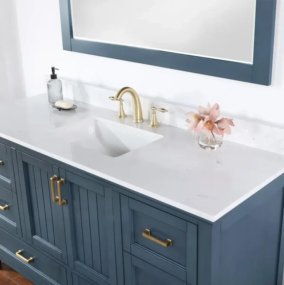 Altair 60 Single Bathroom Vanity Set in Classic Blue with Mirror