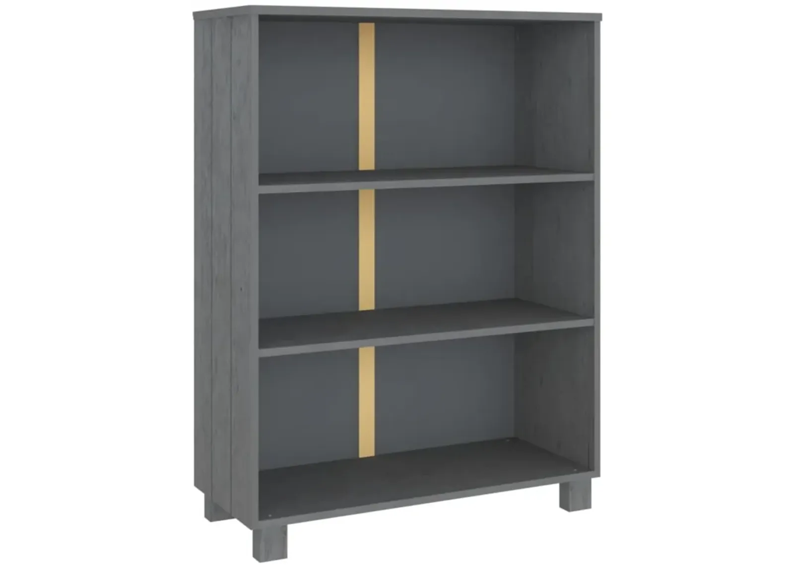 vidaXL Book Cabinet Dark Gray 33.5"x13.8"x13.8" Solid Wood Pine