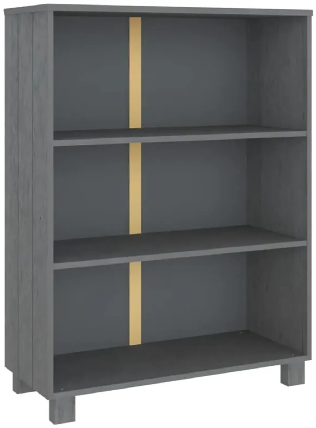 vidaXL Book Cabinet Dark Gray 33.5"x13.8"x13.8" Solid Wood Pine