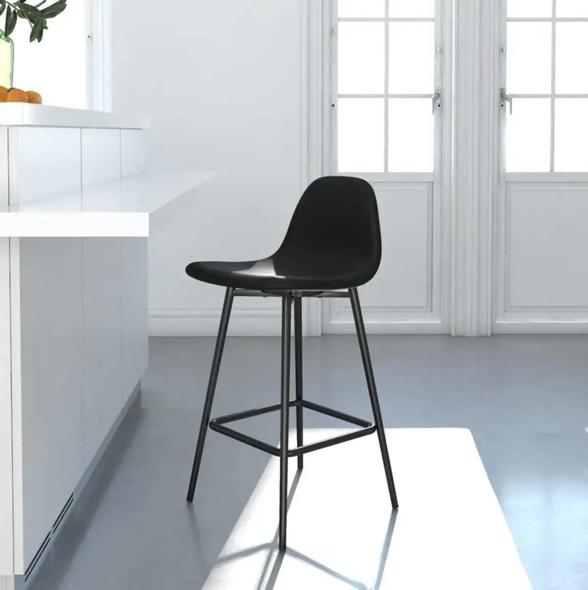 REALROOMS Brandon Upholstered Counter Height Bar Stool