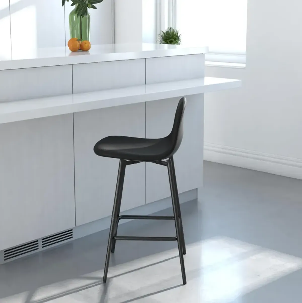 REALROOMS Brandon Upholstered Counter Height Bar Stool