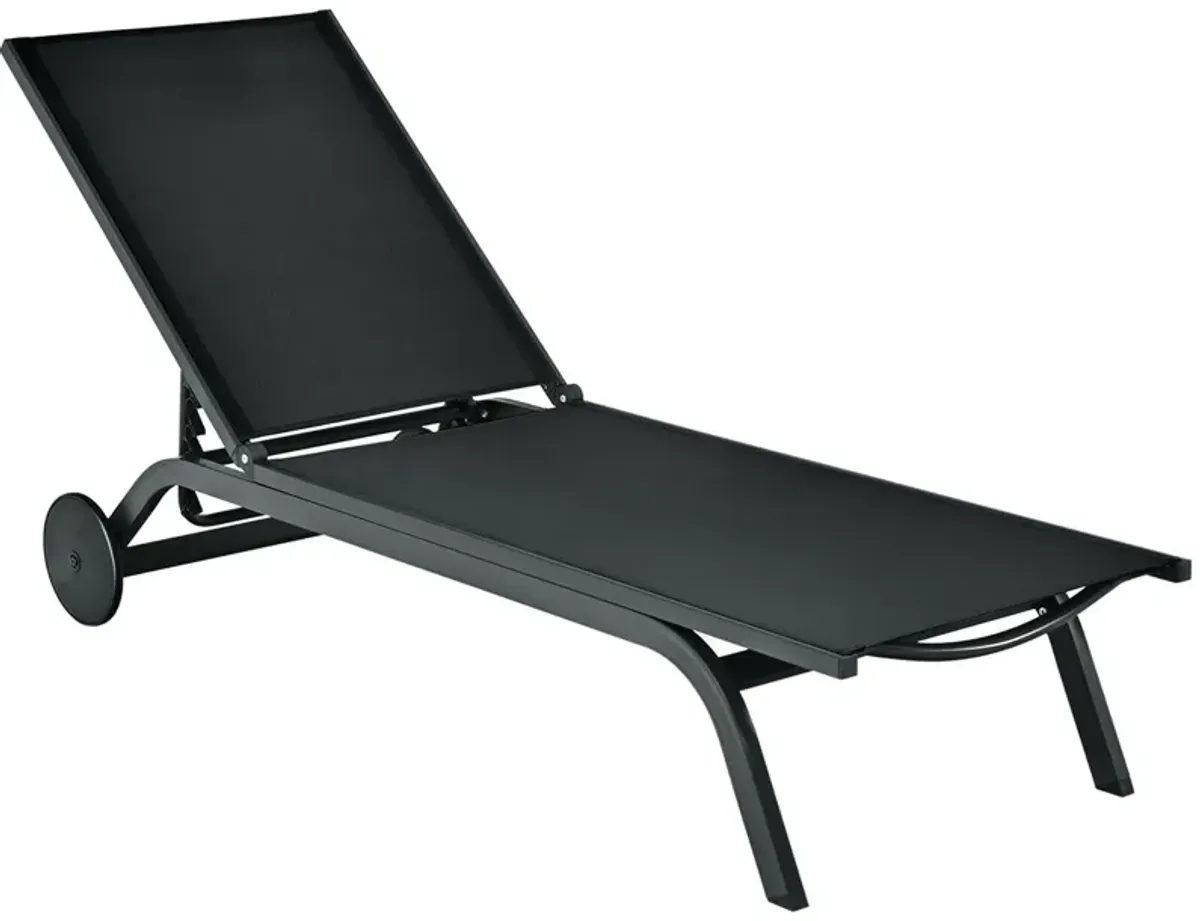 Aluminum Fabric Outdoor Patio Lounge Chair with Adjustable Reclining