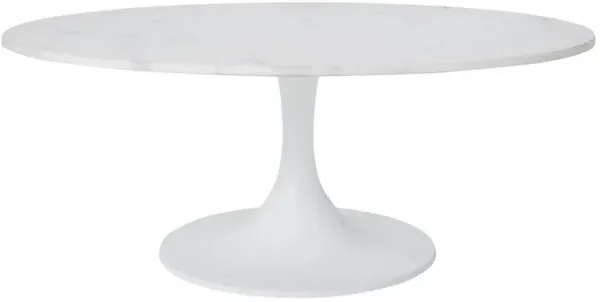 Renwil Joselyn Oval Coffee Table In White Color