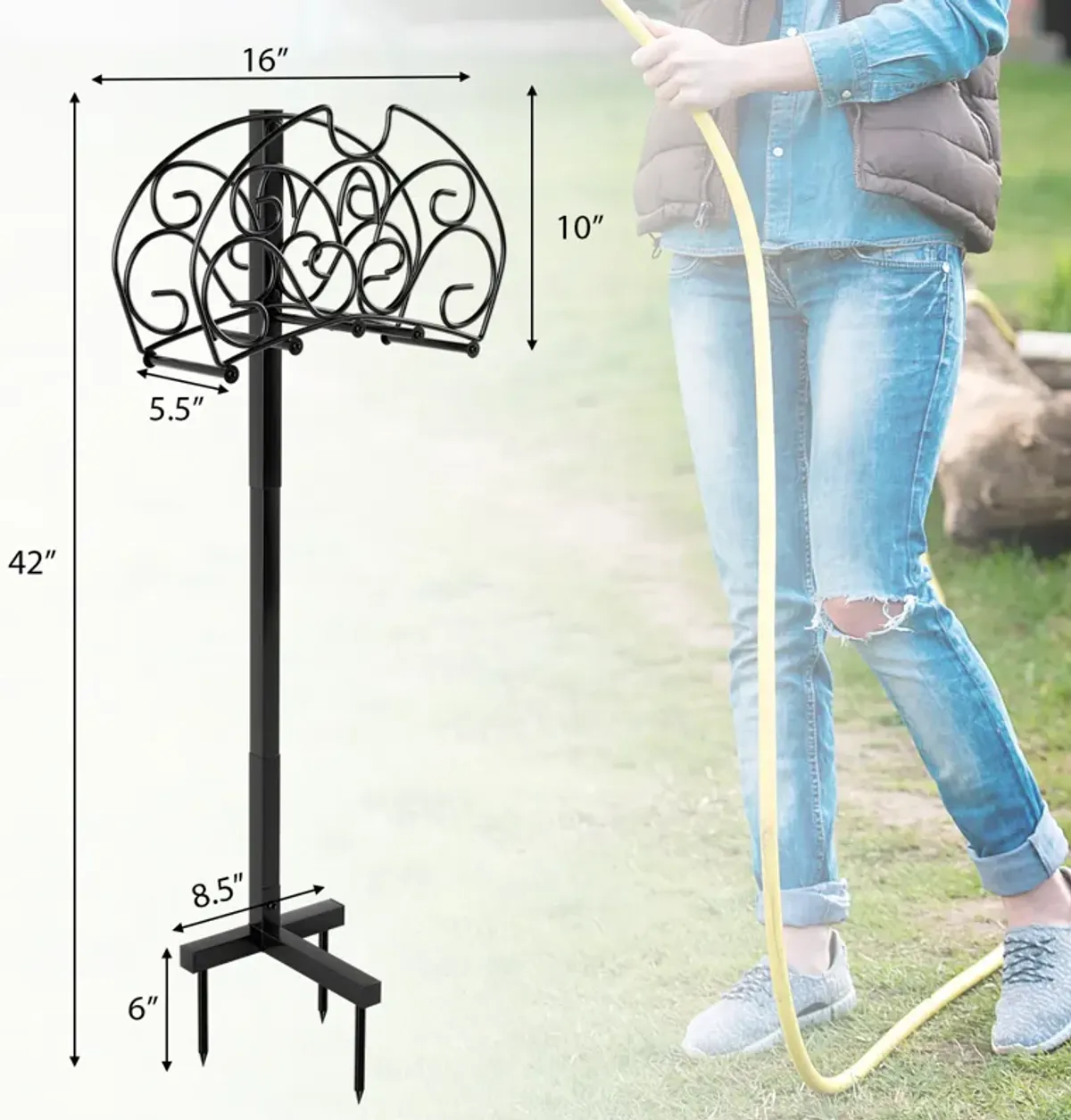 Detachable Freestanding Hose Holder for Outdoor Yard Garden Lawn