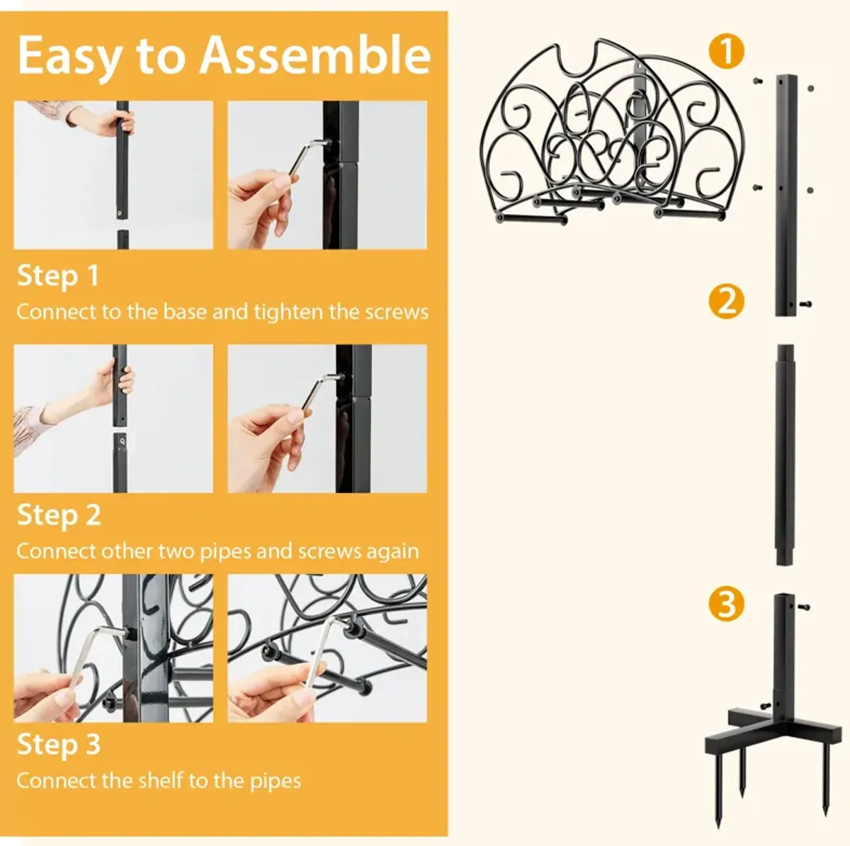 Detachable Freestanding Hose Holder for Outdoor Yard Garden Lawn