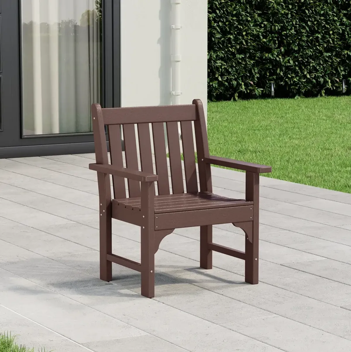 WestinTrends Outdoor Patio HDPE Garden Dining Arm Chair