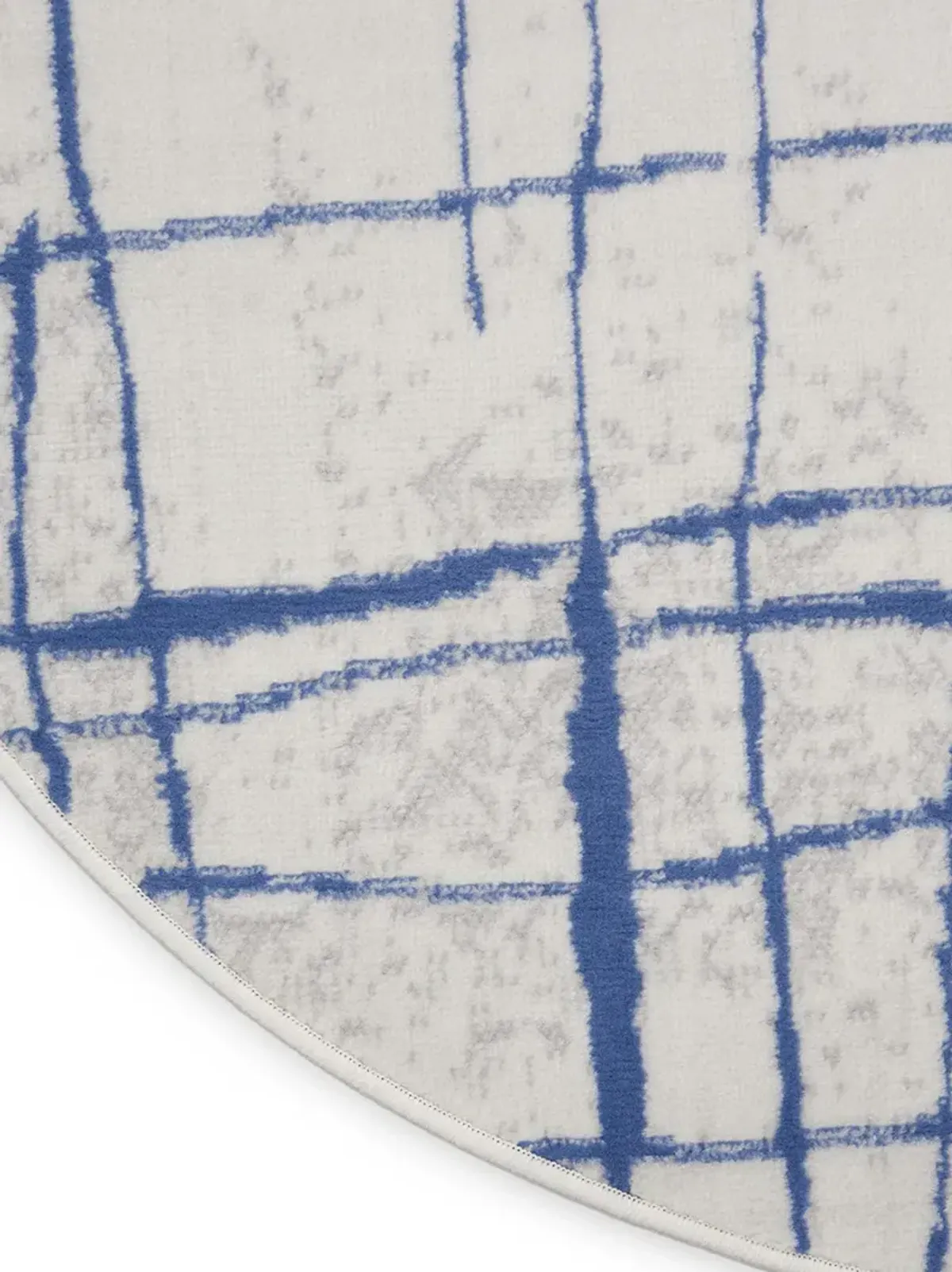 Whimsicle WHS09 Ivory/Blue 5' x Round Rug