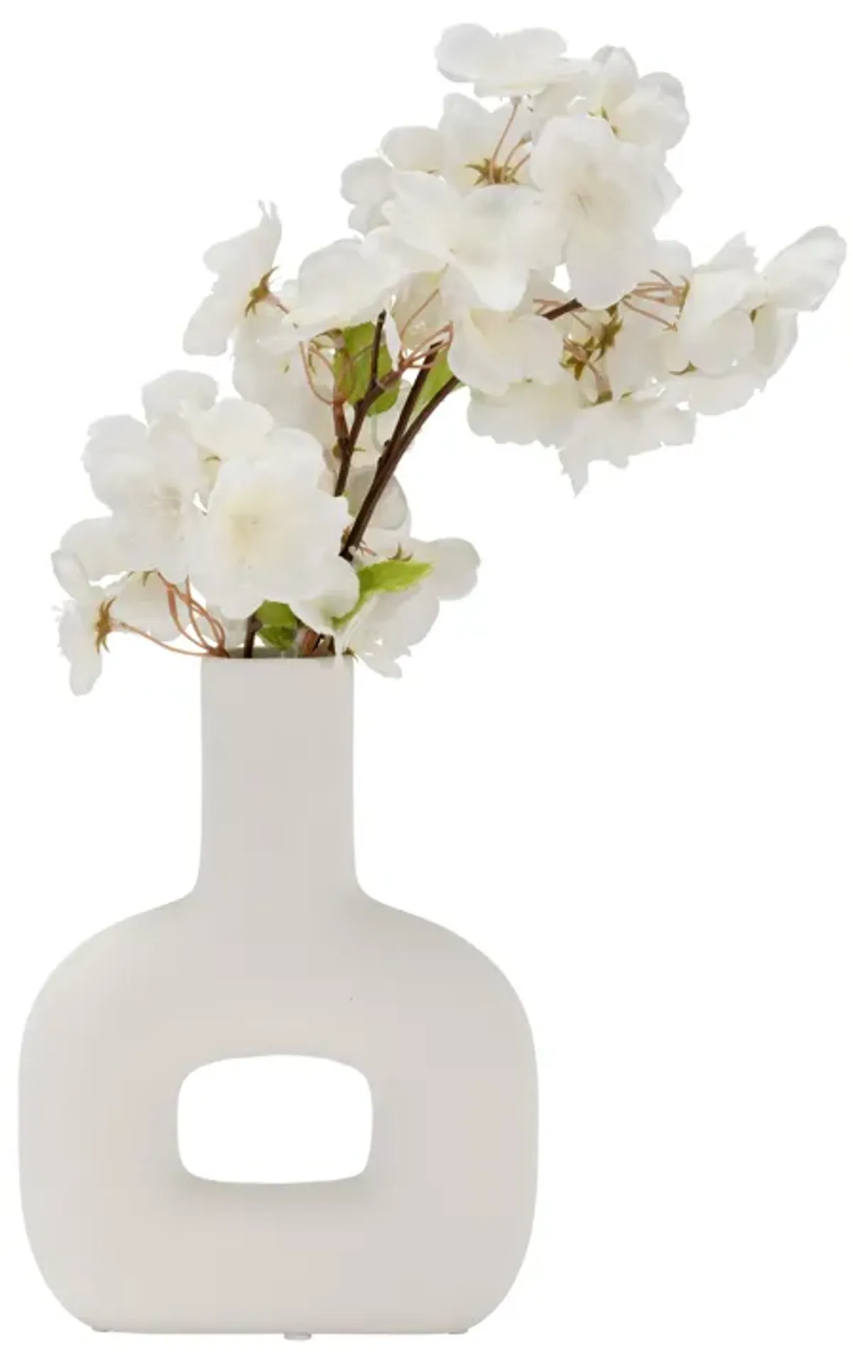 8" White Dolomite Cut-Out Vase
