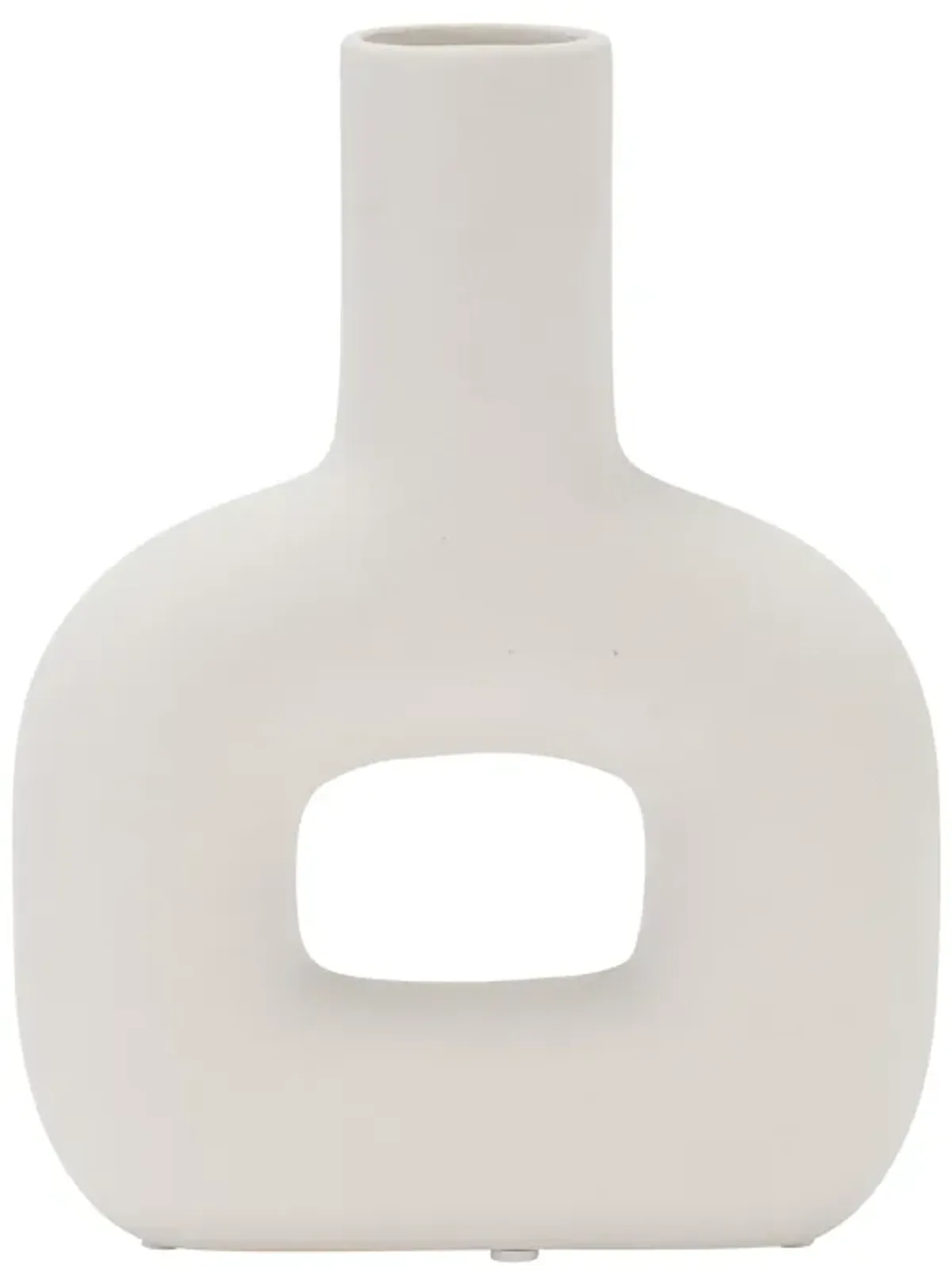 8" White Dolomite Cut-Out Vase