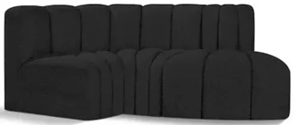 Meridian Furniture Arc Black Boucle Fabric Modular Sofa