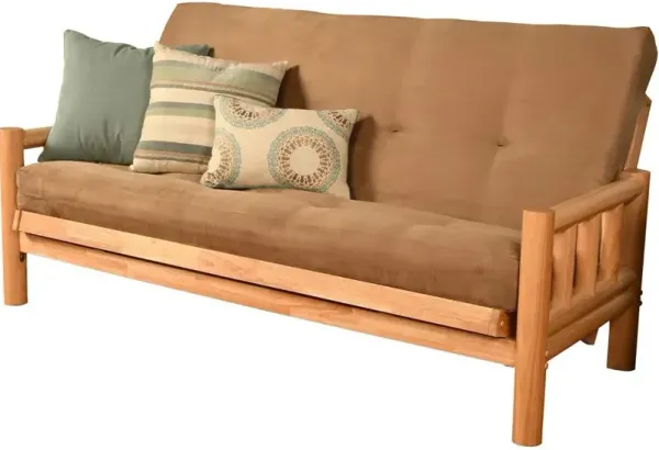 Lodge Frame-Natural Finish-Suede Peat Mattress