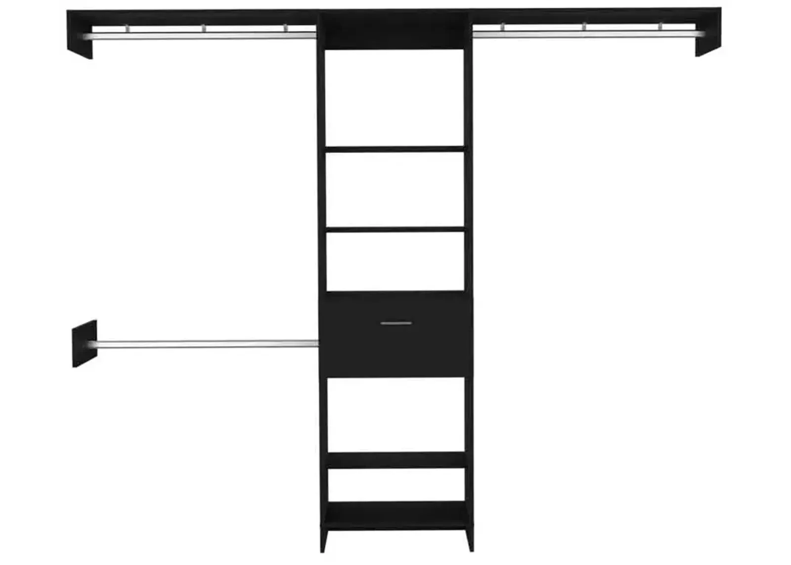 250 Closet System British, Bedroom, Black