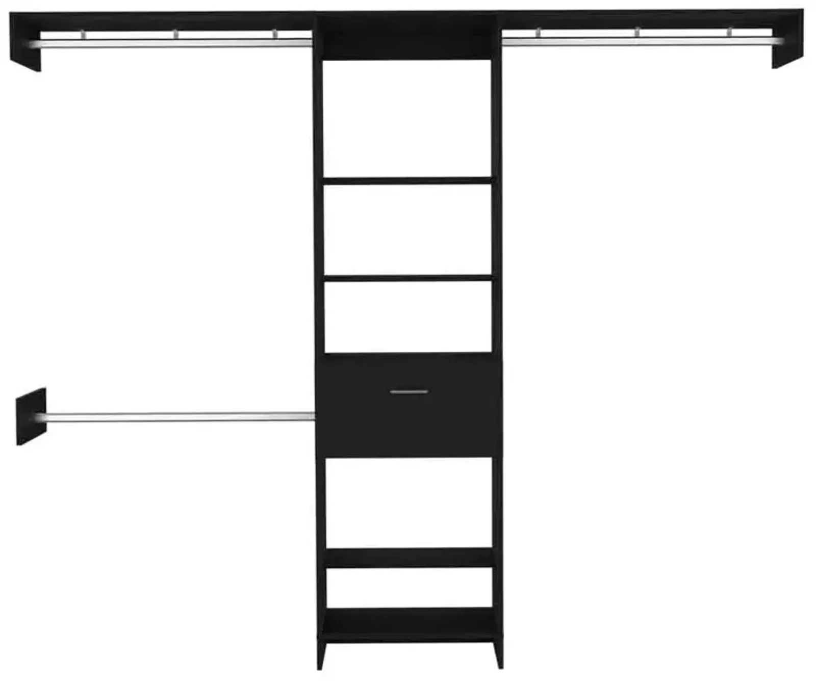 250 Closet System British, Bedroom, Black