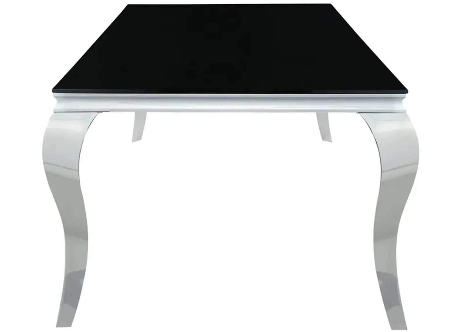 Carone Rectangular Dining Table Chrome and Black