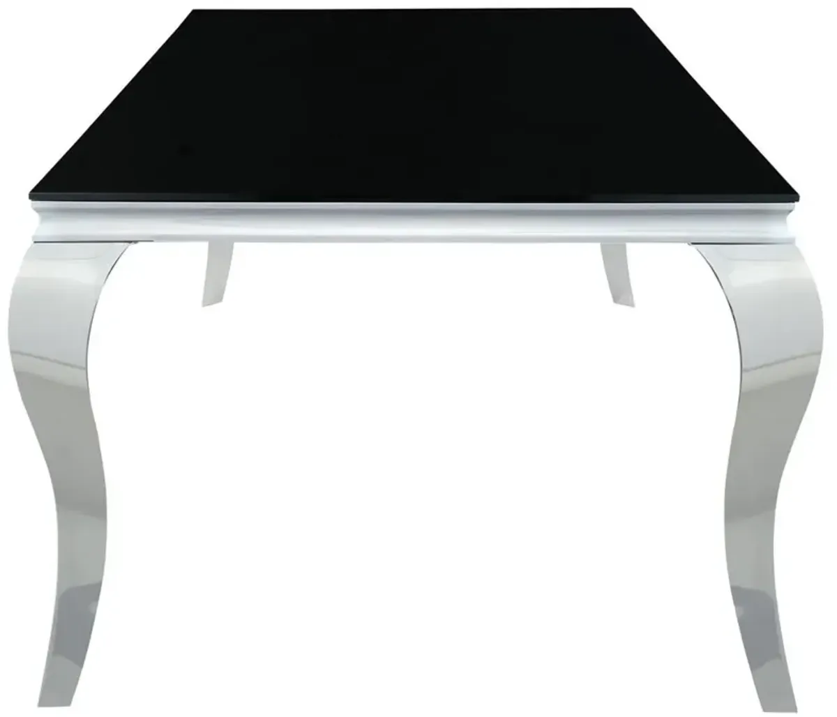 Carone Rectangular Dining Table Chrome and Black