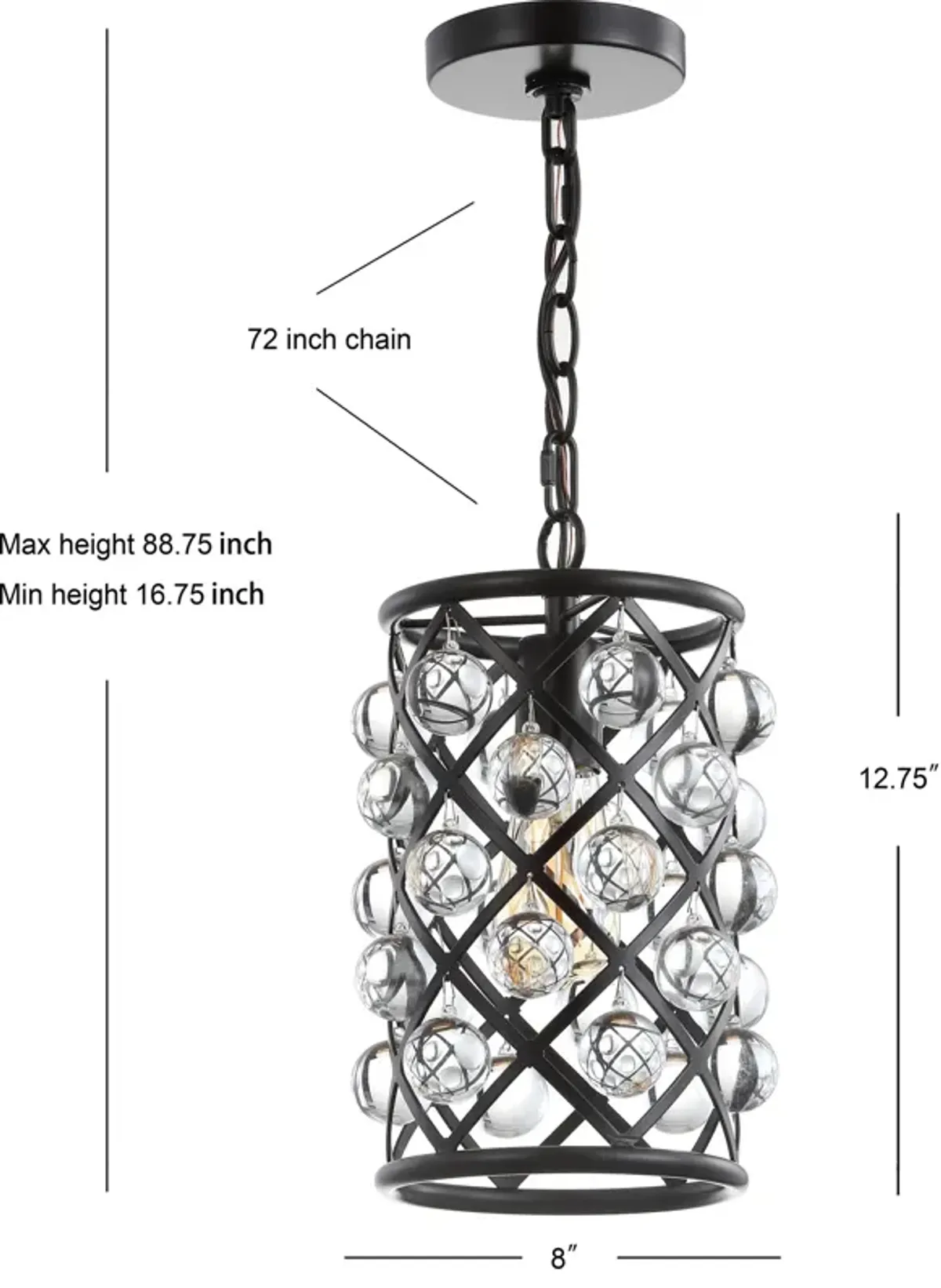 Gabrielle Metal/Crystal LED Pendant