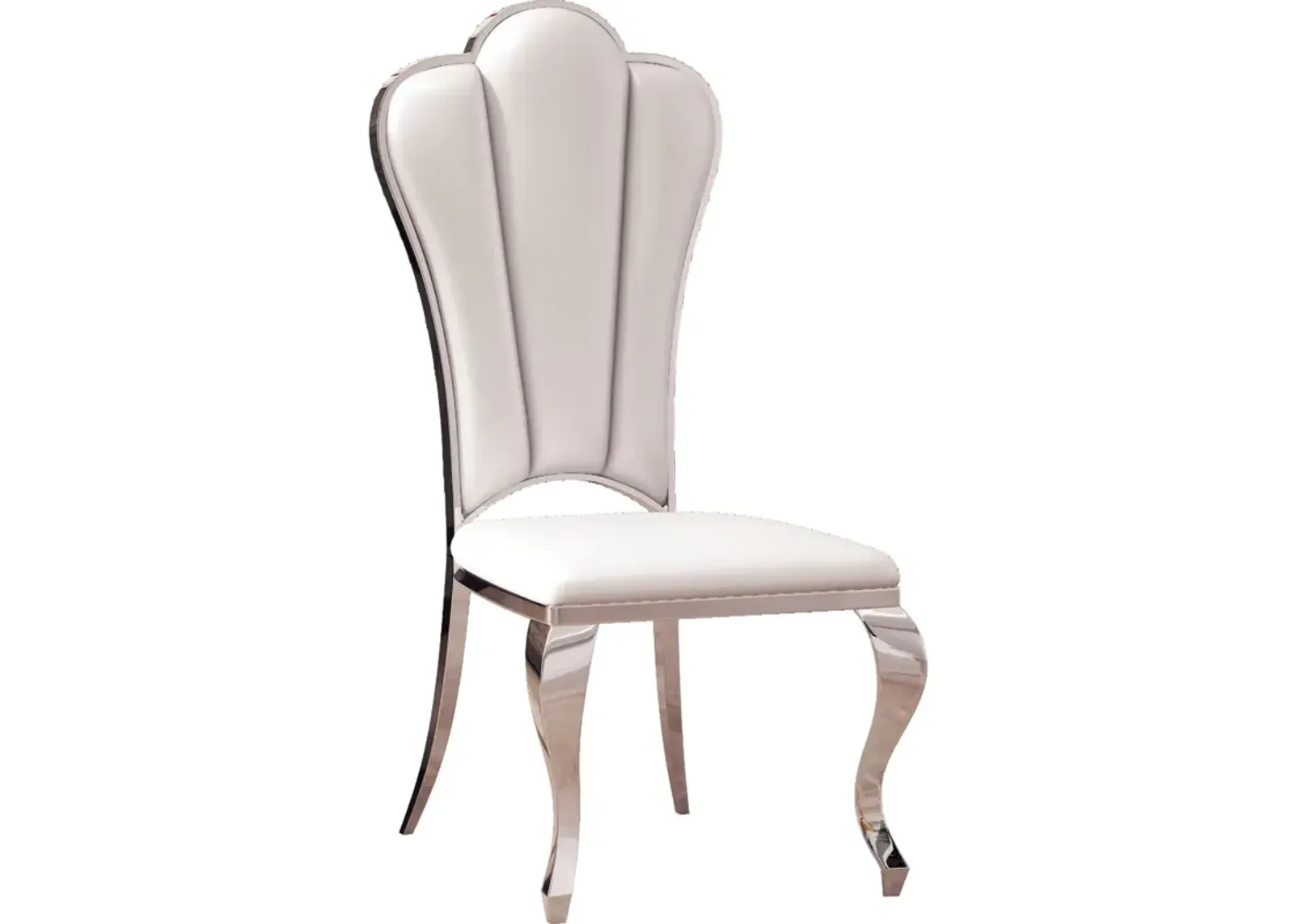 Modern Leatherette Dining Chairs Set Of 2, Unique Backrest Design With Stripe Armless Chair