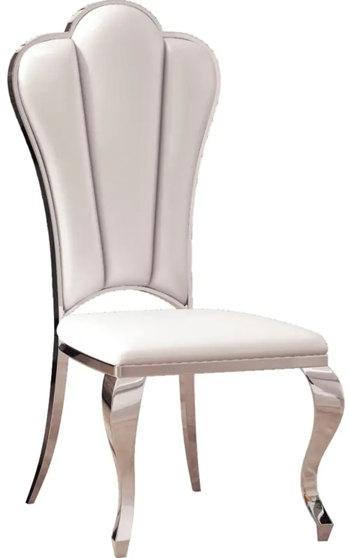 Modern Leatherette Dining Chairs Set Of 2, Unique Backrest Design With Stripe Armless Chair