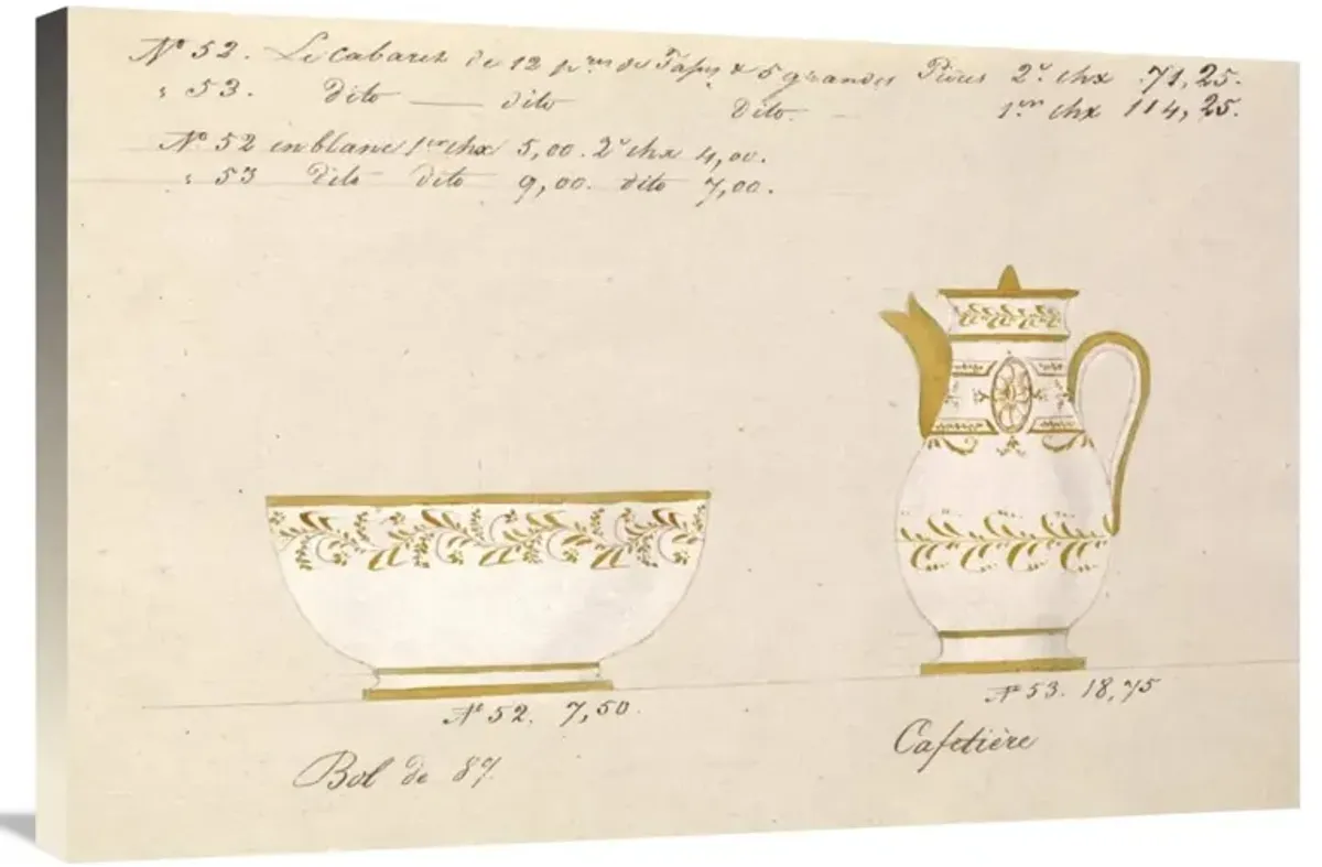 Bol et cafetire, ca. 1800-1820-Canvas Art-36x24