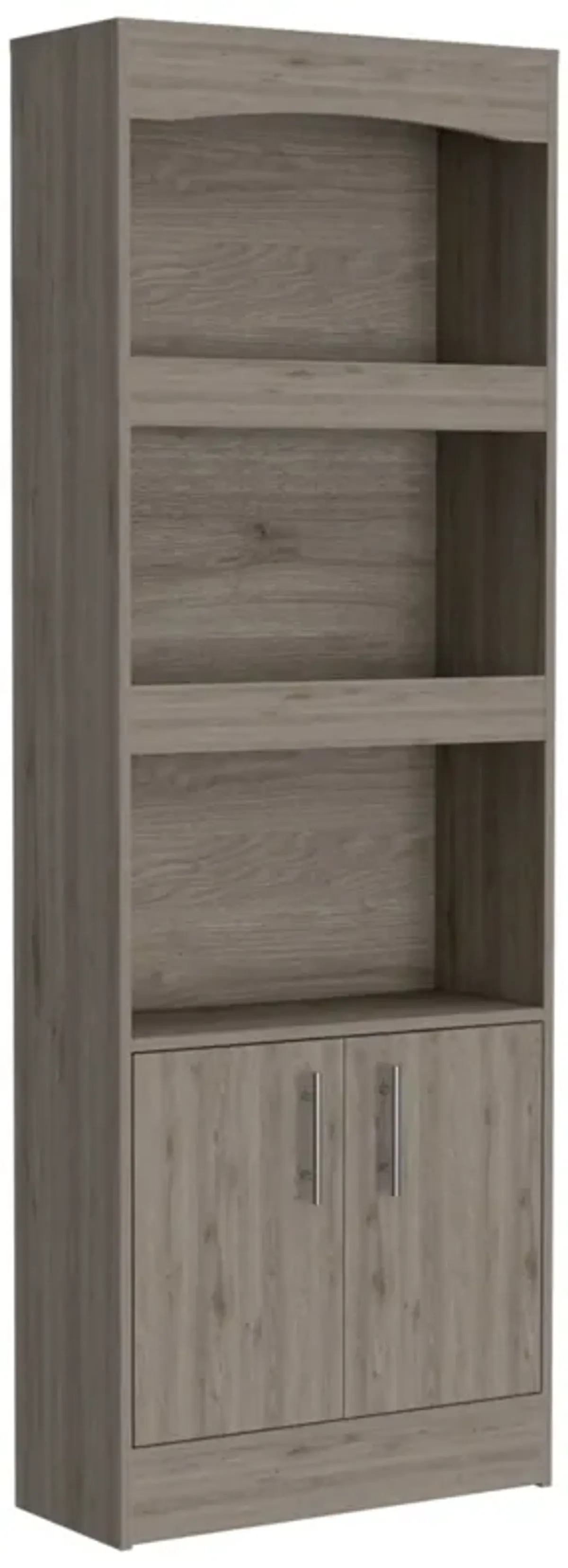 Homezia 71" Three Shelf Bookcase with Cabinet Storage