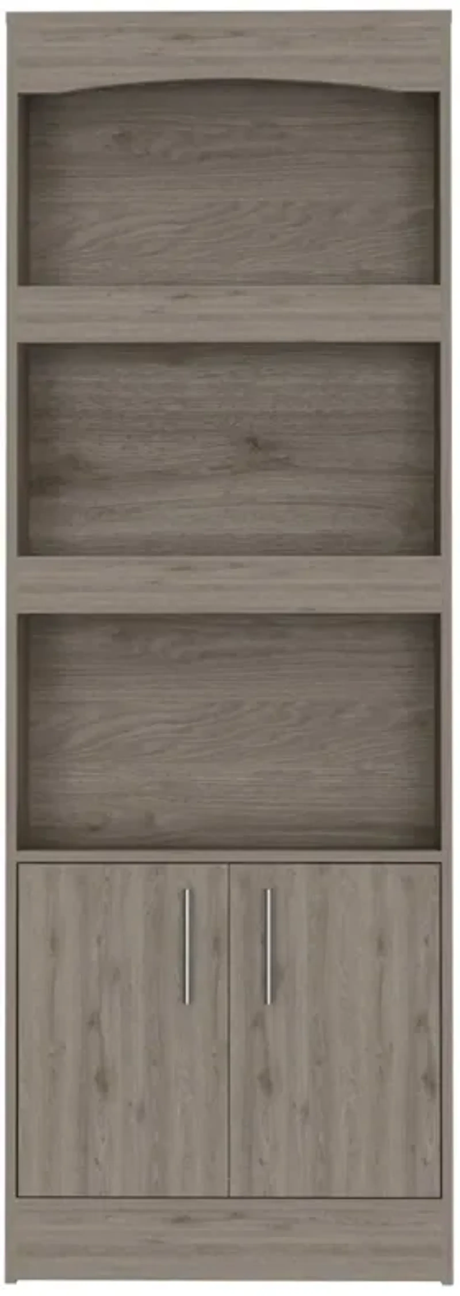 Homezia 71" Three Shelf Bookcase with Cabinet Storage