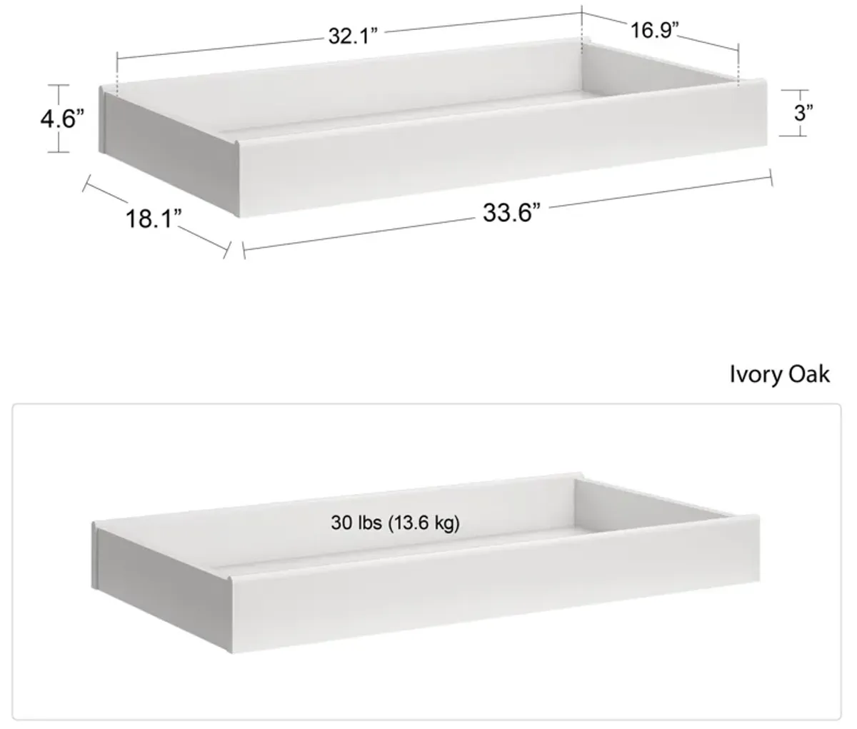 Little Seeds Monarch Hill Poppy Changing Table Topper, Ivory Oak