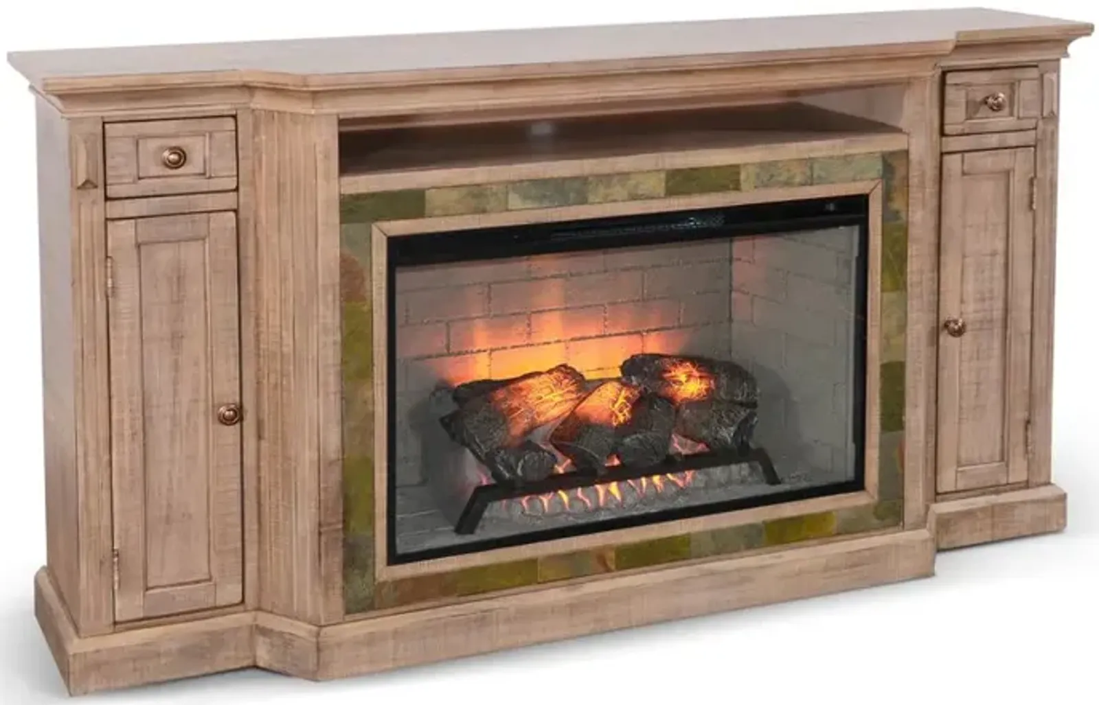 Sunny Designs 72 Media Console with Electric Fireplace