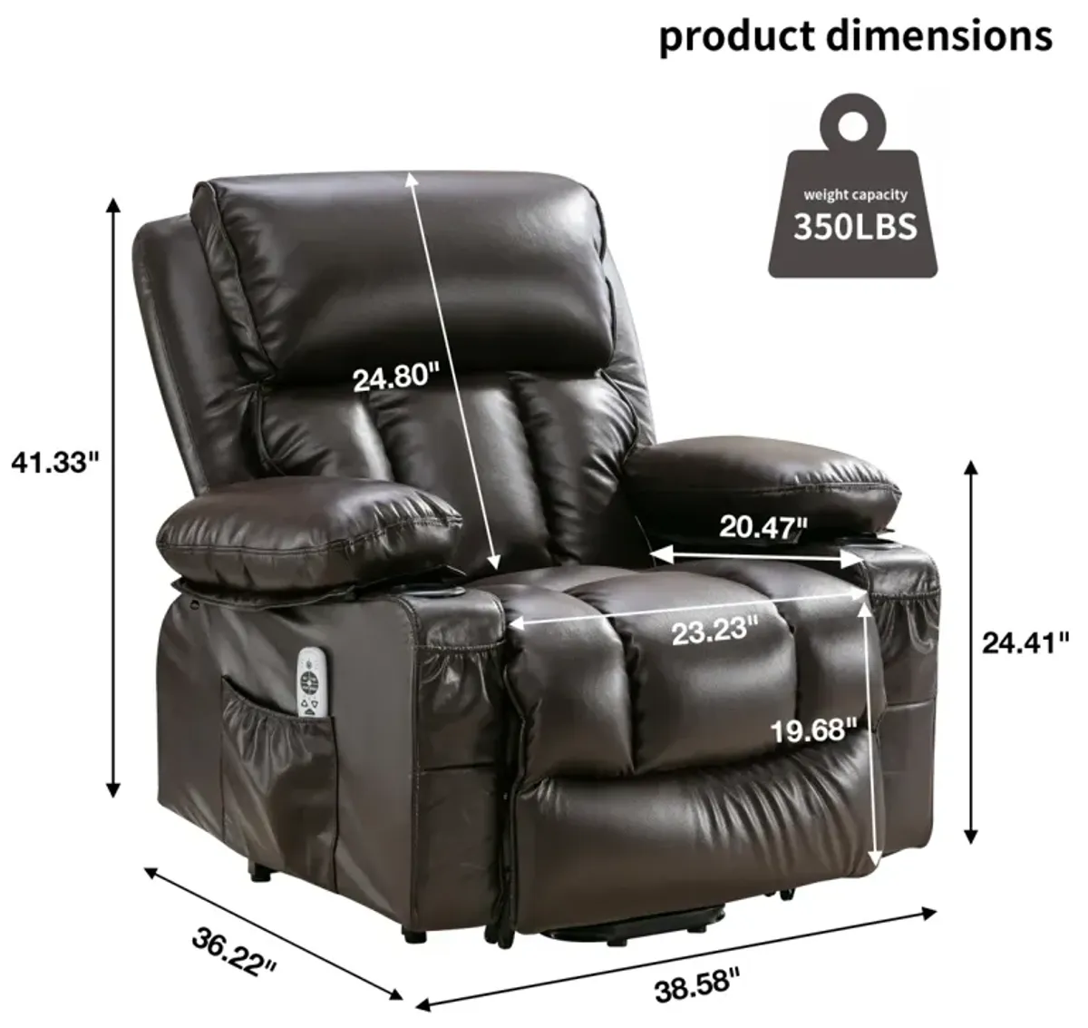 Electric Recliner Chair with Heat & Massage