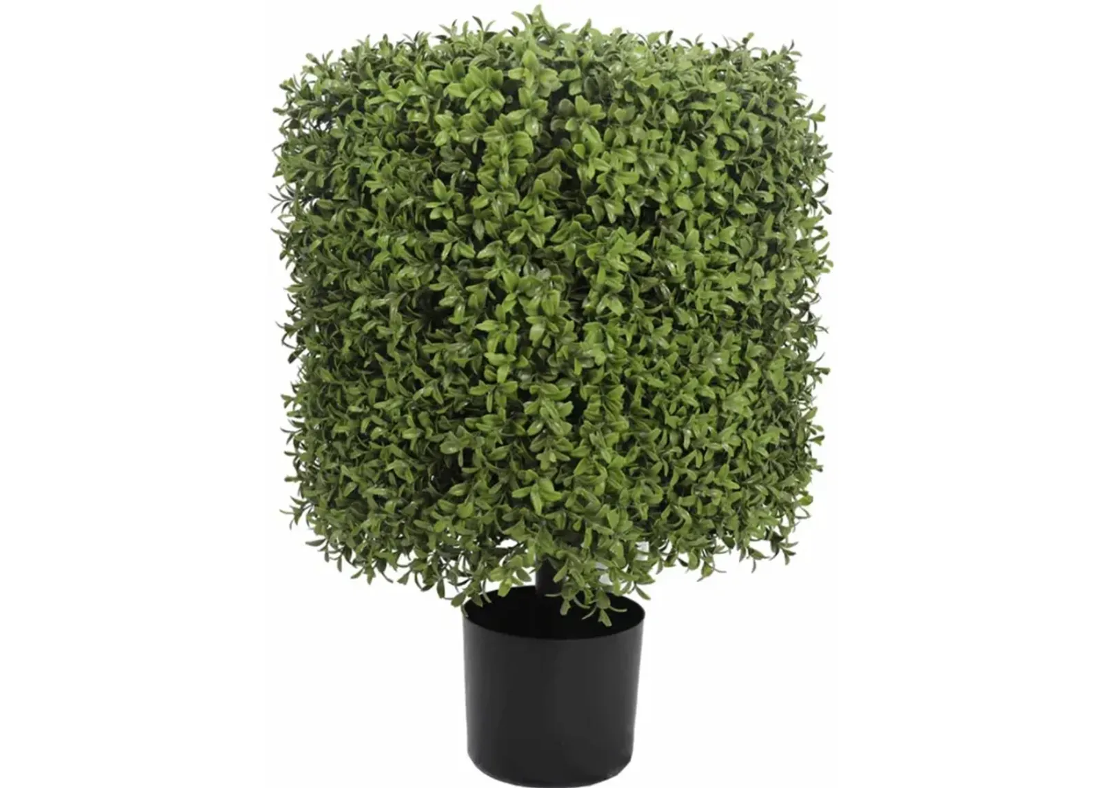 Premium Potted Artificial Square Topiary Plant 21" - UV Resistant / Outdoor Proof