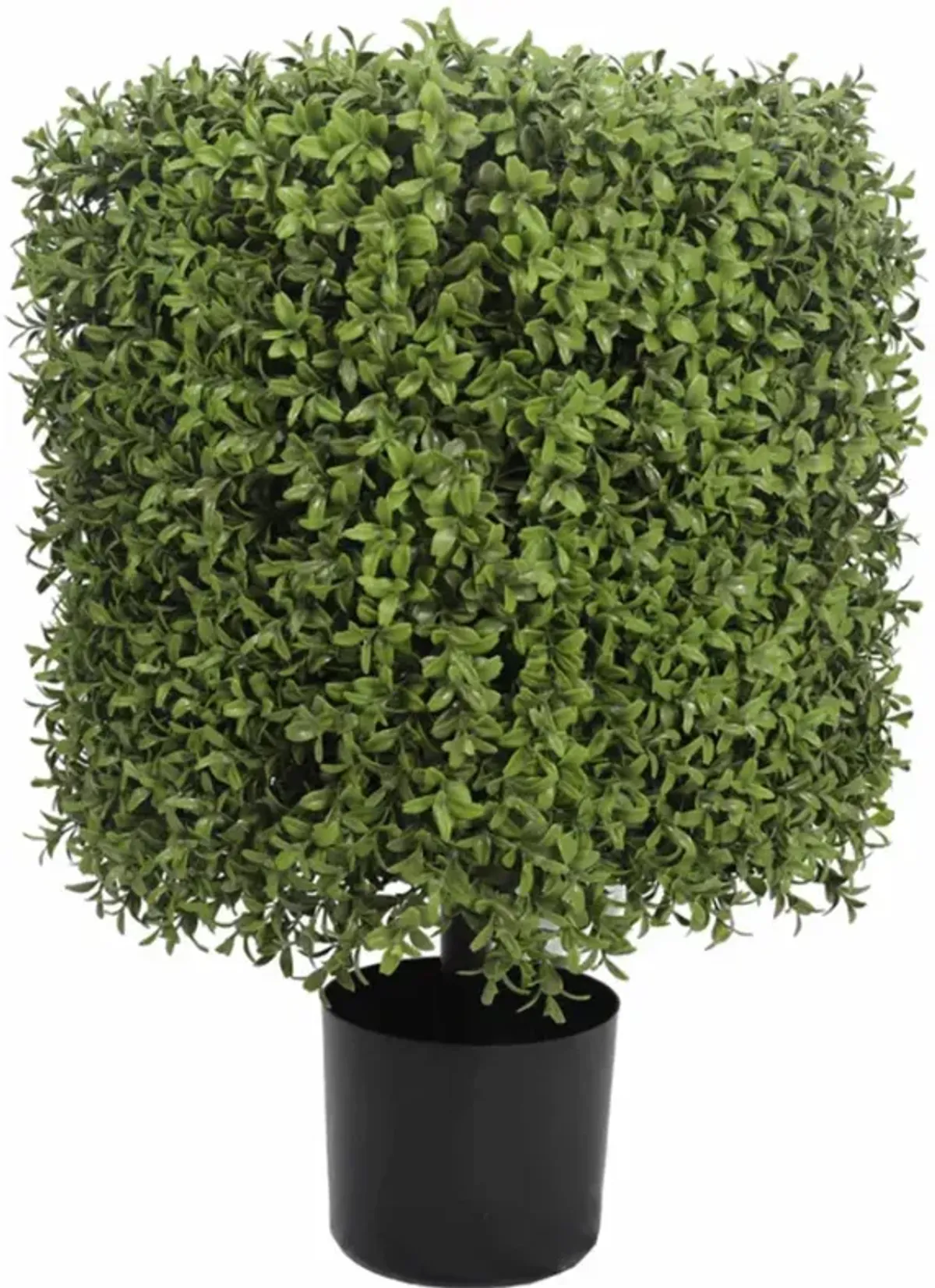 Premium Potted Artificial Square Topiary Plant 21" - UV Resistant / Outdoor Proof