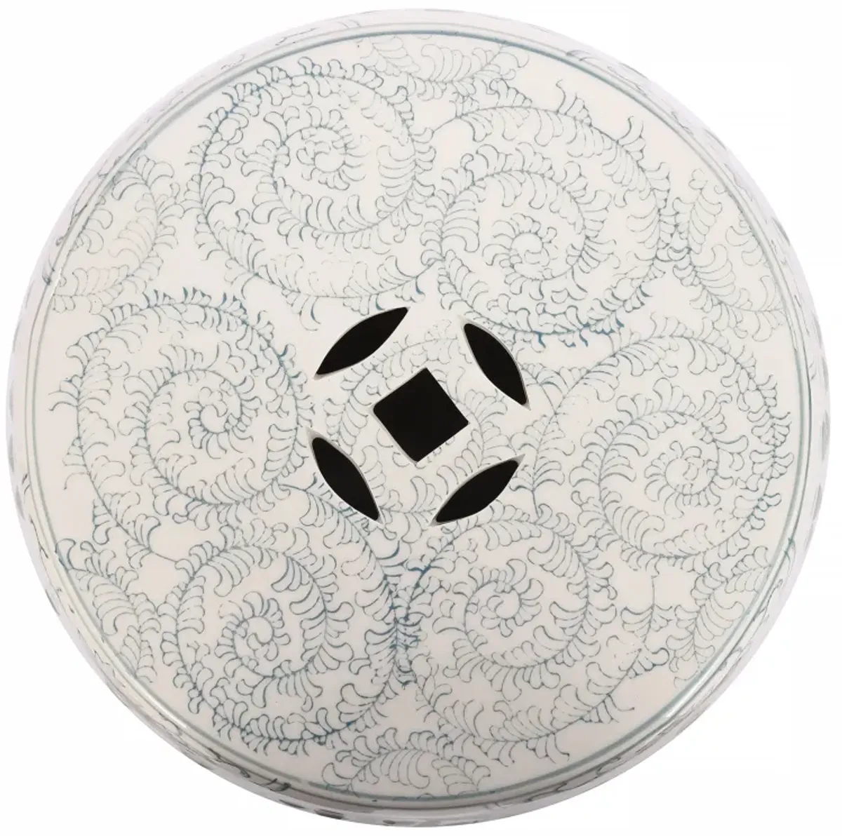 Double Happiness Chinoiserie Ceramic Drum Garden Stool