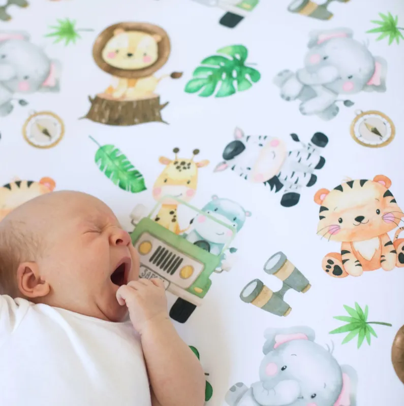 Super Soft Fitted Crib Sheet - Safari