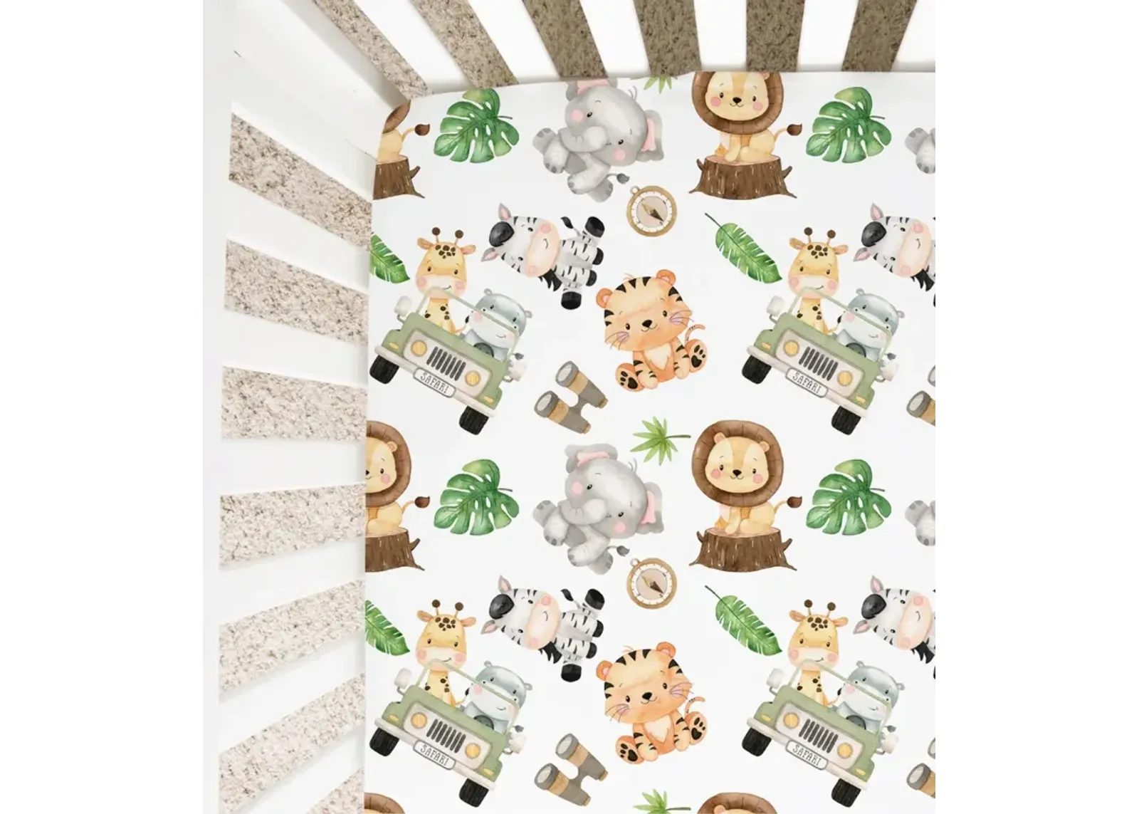 Super Soft Fitted Crib Sheet - Safari