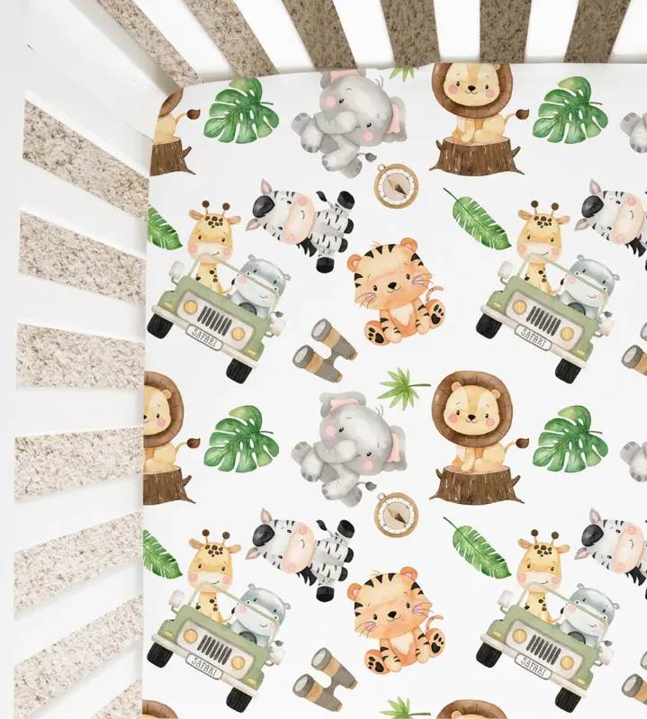 Super Soft Fitted Crib Sheet - Safari